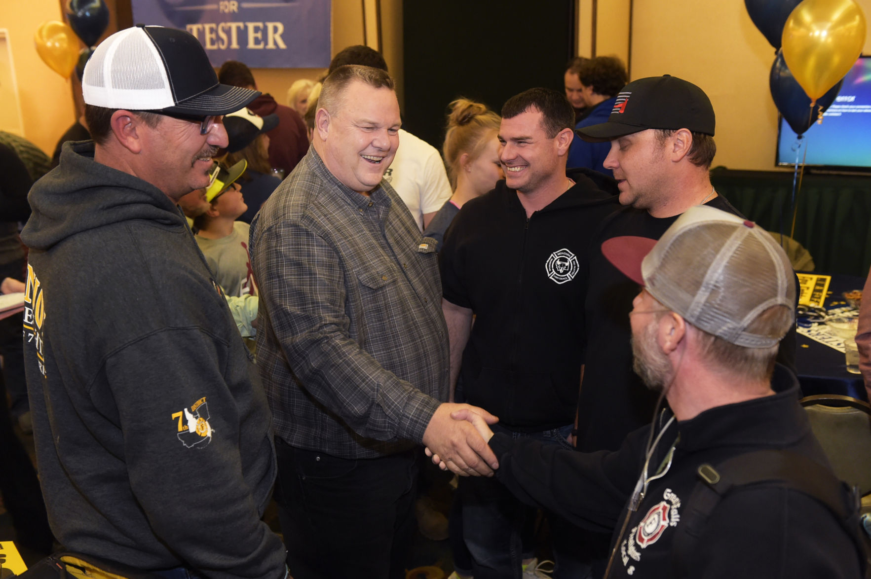 Sen. Jon Tester meets with supporters